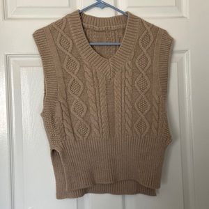 Sweater vest taupe (s)